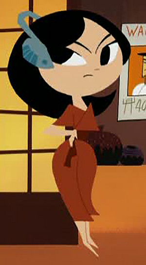  One of the two Japanese girls that Samurai Jack passes Von