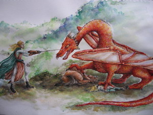  Smaug and the Elvenking door Neldor.deviantart.com