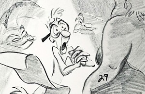  Walt Дисней Sketches - Flotsam, Harold the Merman, Jetsam & Ursula