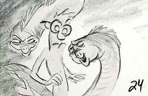  Walt 디즈니 Sketches - Flotsam, Harold the Merman & Jetsam
