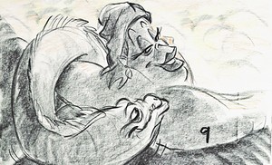  Walt ডিজনি Sketches - Flotsam & Ursula