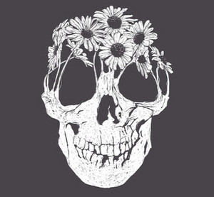  skulls and flowers