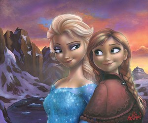  Disney Fine Art - Sisters of Arendelle sa pamamagitan ng James C. Mulligan
