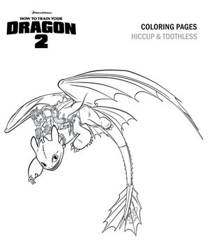  Hiccup and Toothless Coloring Page
