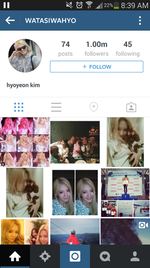  Hyoyeon Reaches 1 Million Followers on Instagram!