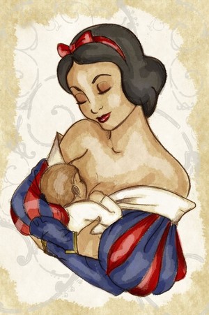  Snow White as a mother. Note: this is the only "Snow White as a mom" shabiki art picture I could find.