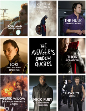  The Avengers aleatório frases