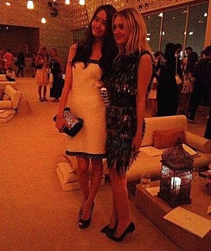  YoonA with Dakota Fanning at CHANEL fashion montrer in Dubai