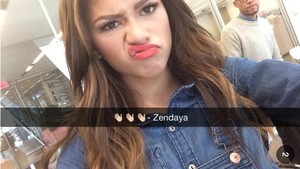  Zendaya snapchatting at the Seventeen Magazine offices in NYC today
