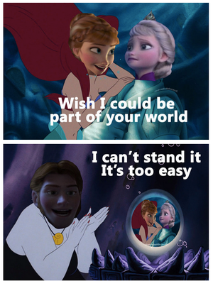 Walt Disney Fan Art - Anna wants to be part of Elsa's world