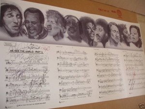  Autographed Sheet 音楽 To "We Are The World"