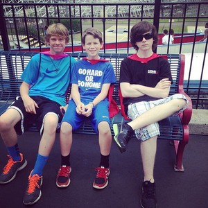  Chandler with his brother and a friend at Six Flags