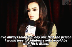 Cher Lloyd expressing her love for Nicki Minaj