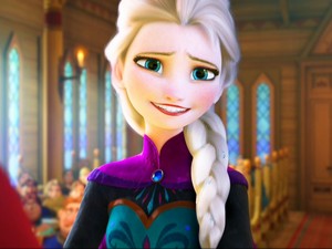 Elsa Hair Down, Coronation Dress