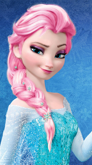  Elsa - 담홍색, 핑크 Hair Color