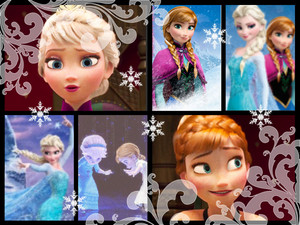  Elsa and Anna Collage