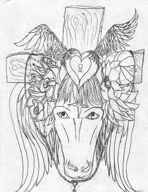  Horse kruis Tattoo
