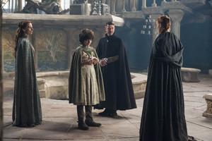  Lysa Arryn, Robin Arryn, Petyr Baelish and Sansa Stark