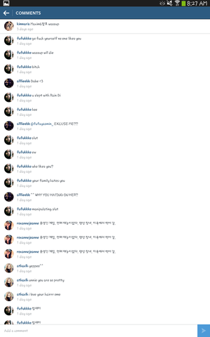  Nari's Instagram after rumors spread that she was dating EXO's Sehun