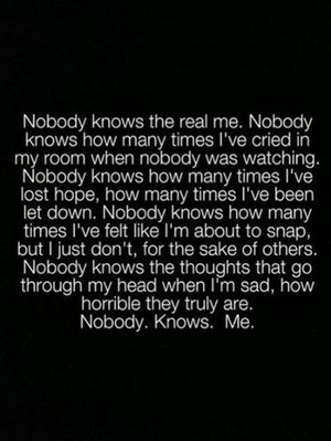  Nobody Really Knows Me