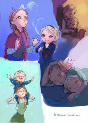  Anna and Young Elsa