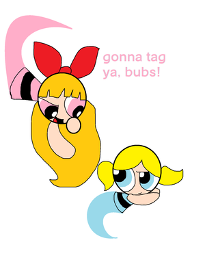  Blossy and Bubsy playing tag