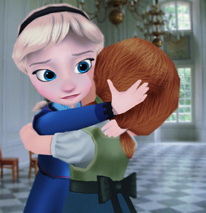  Elsa and Anna - Hug