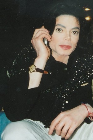  Michael Talking On His Cell Phone