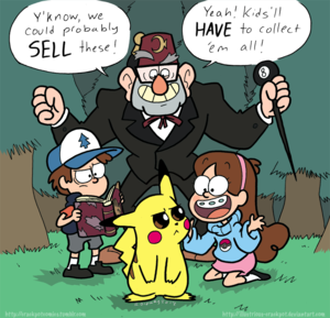  The Pines family comes across Pikachu