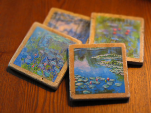  mobil van, van Gogh Marble Coasters