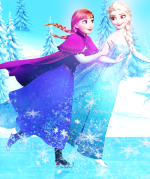  Elsa and Anna skating