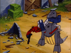  Grimlock shakes Optimus Prime GIF