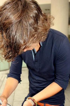  His hair !!