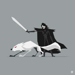  Jon Snow and Ghost (GOT)