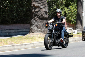  Josh Hutcherson riding his motorcycle in Beverly Hills [July 23, 2014]