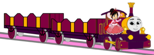  Lady with her Double Open-Topped Carriage & Vanellope beside her