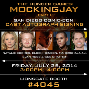  Mockingjay cast members to meet Fans at SDCC