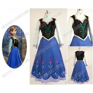  Princess Anna Costume for 2013 ディズニー Film アナと雪の女王 Cosplay