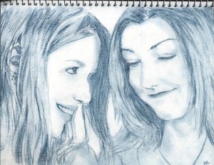  Tara and Willow Drawing