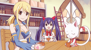  Wendy Marvell, Lucy Heartfilia, and Carla