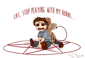 "Cas, stop playing with my horns..."