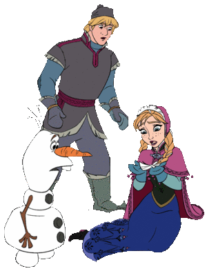Anna, Kristoff and Olaf
