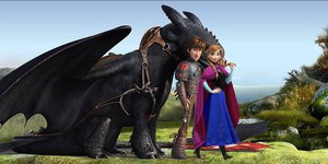 Hiccup, Anna , and Toothless