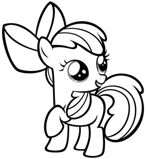  My Little gppony, pony Colouring Sheets - Applebloom