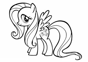  My Little 小马 Colouring Sheets - Fluttershy