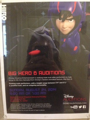  Poster for auditions for the live action Hiro. (for cast members only)