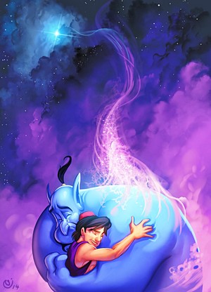  Walt Disney fan Art - Genie & Prince Aladdin