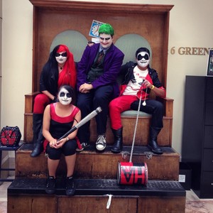  harley squad with joker cosplay