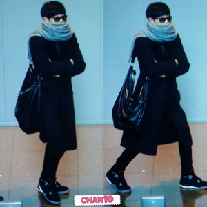  140213 Chanyeol at Incheon Airport Departure to China