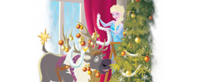 Elsa decorating the Christmas tree